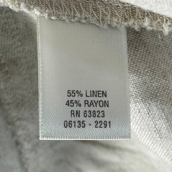 CJ Banks Tiered Skirt Women 18W Natural Beige Linen Rayon Elastic Waist Ruffle - Picture 7 of 9